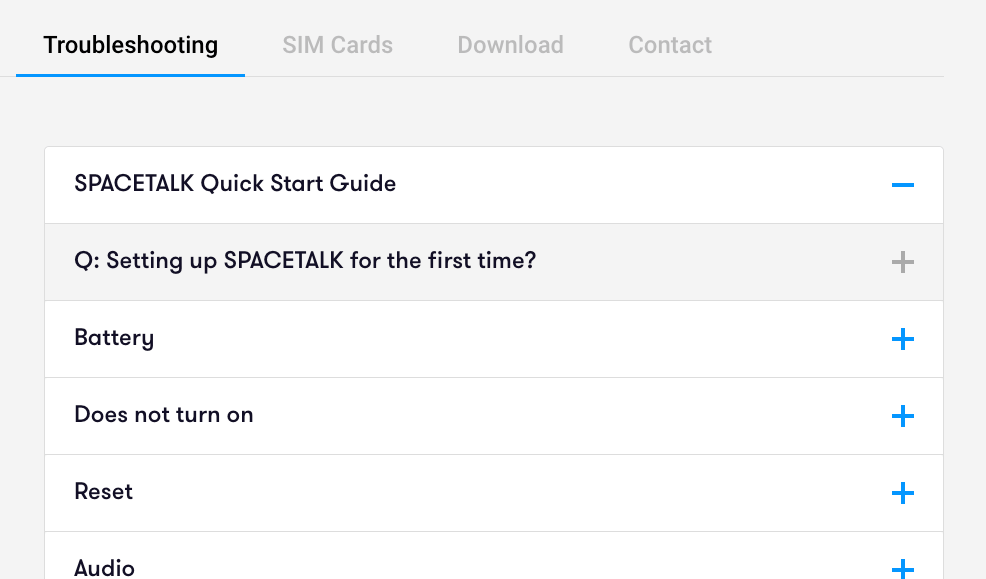 SpaceTalk Watch Products screen