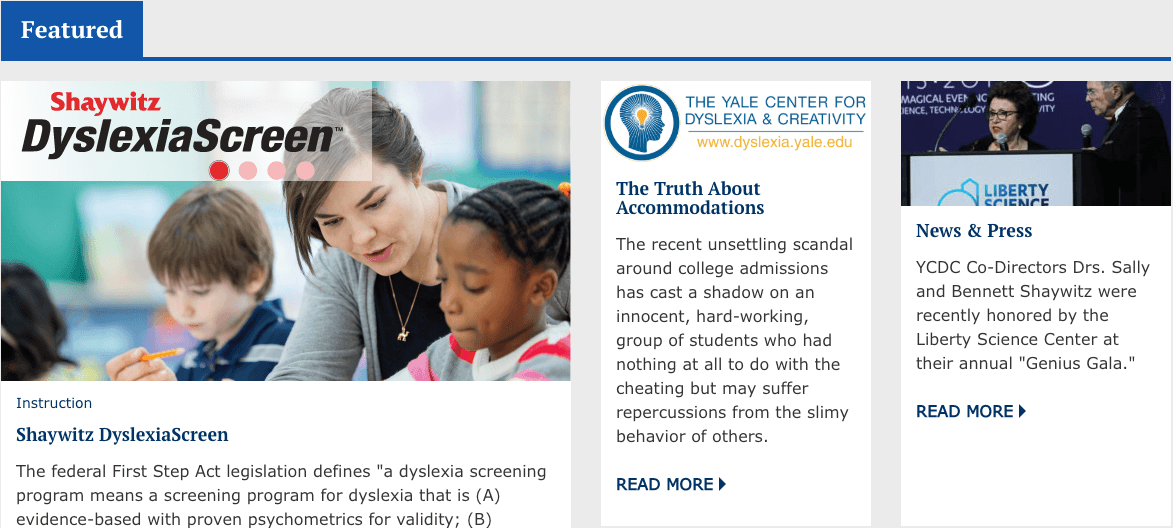 The Yale Center for Dyslexia and Creativity screen